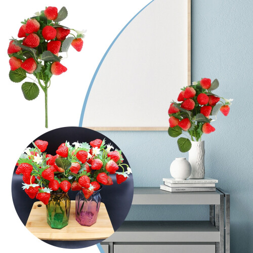 2pcs Artificial Strawberry Floral Stems 1