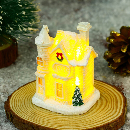 Kerstdorpje van hars met warm LED-licht 2
