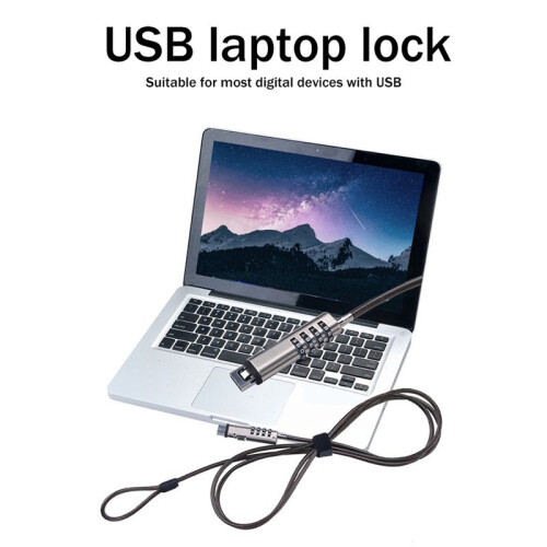 4X USB Password Lock Computer Lock Password Protection Anti-Theft Lock Universal Laptop Computer Password Lock 2