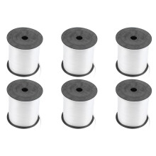 6 Roll Balloon Ribbon 225m 5mm for Wedding Party(White)