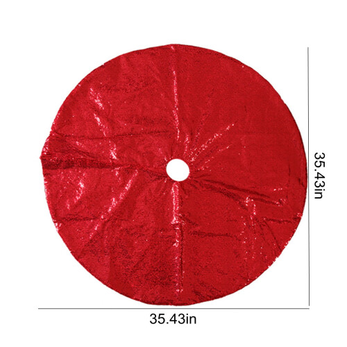 Kerstboomrok met pailletten, 90 cm, rood 2