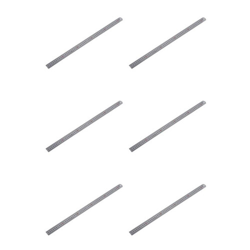 6X Double Side Scale Stainless Steel Straight Ruler Measuring Tool 50cm