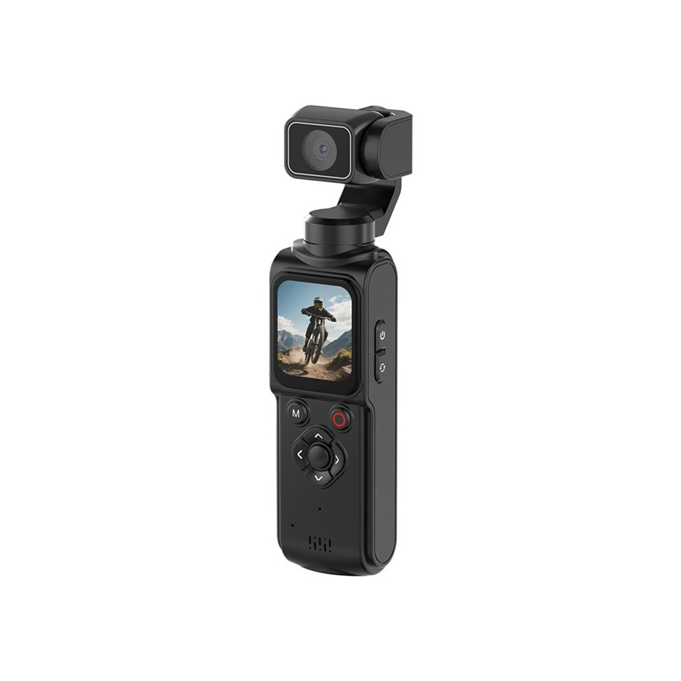 4K Vlog Pocket Gimbal Camera With Face Tracking,18X Zoom, Wifi Handheld Stabilizer For Live Streaming Travel Vlogging A Black 4714078976438
