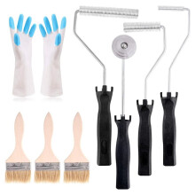 Werkzeugset für Fiberglaswalzen, 4-Teiliges Set mit Blasenwalzen, Detailpinsel und Handschuhen für die Harzlaminierung