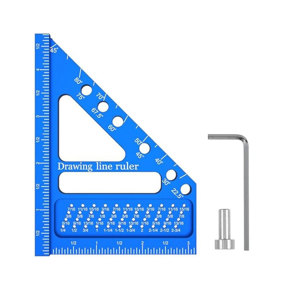 Multi Angle Measuring Ruler,Carpenter Square With Angle Position Pin,Woodworking Square ,Measuring Layout Scribing Ruler 4711362224008
