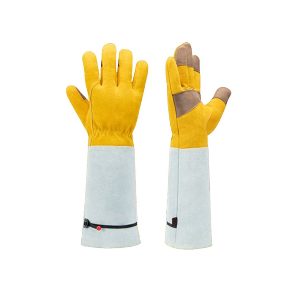 Cowhide Gloves Gardening Gloves Extended Anti-Puncture And Anti-Insect Bite General Labor Protection Gloves 4712333474750