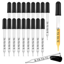 Eye Dropper for Essential Oils, 1 ML Calibrated Glass Pipettes with Black Rubber Bulb for Accurate Liquid Dosing 20 PCS