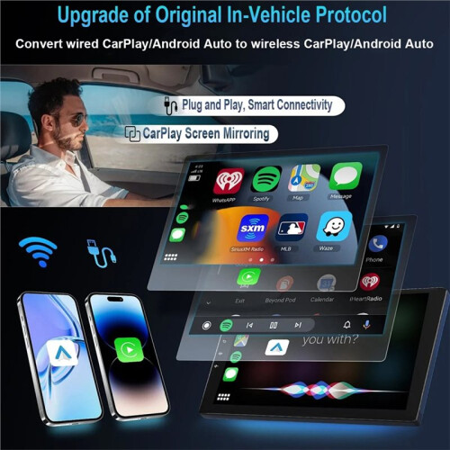 Android 11 & 14  AI Box, Wireless CarPlay Adapter, Android Auto, Dual WiFi, Supports  and YouTube 1