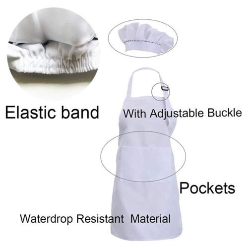 Grembiule per Bambini 48 Pezzi E Cappello da Cuoco Set Grembiule da Cucina per Bambini Regolabile per Cucinare E Dipingere