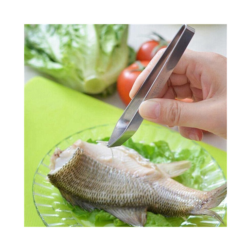 (4Pcs) Fish Bone Stainless Steel Professional Fish Tweezers, Kitchen Seafood Tool 4712474981957