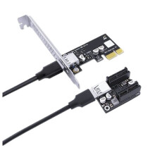 Cavo Riser PCIE da PCI-e X1 A Doppio PCI-e X1, Adattatore di Estensione, Convertitore Senza Alimentazione per PC Desktop.