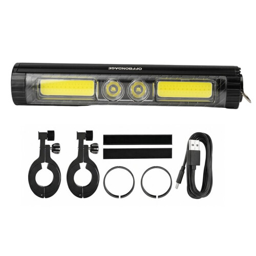 OFFBONDAGE Éclairage Vélo Double LED COB, Éclairage Avant USB, Camping et Activités de Plein Air