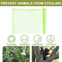 100Pcs Fruit Protection Netting Bags with Drawstring Reusable Grape Grow Bags Strawberry Cover Mesh Bags for PestControl
