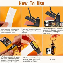 24 PCS Sublimation Camera Film Roll Keychains with Replacement Keyrings Photo Keychains for Birthday DIY Crafts