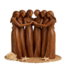 Sculpture,Friendship Resin Figurines Statue,Hand-Painted Resin Sculpture of 6 Sister,Figurine Desktop Ornament