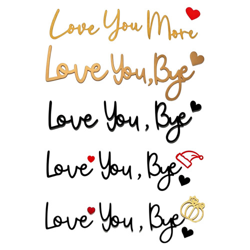 Décorations murales en signe Love You Bye, panneau acrylique-E 1