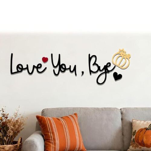 Retro-Schild „Love You Bye“, Wanddekoration, Acryl-Schild-E 2