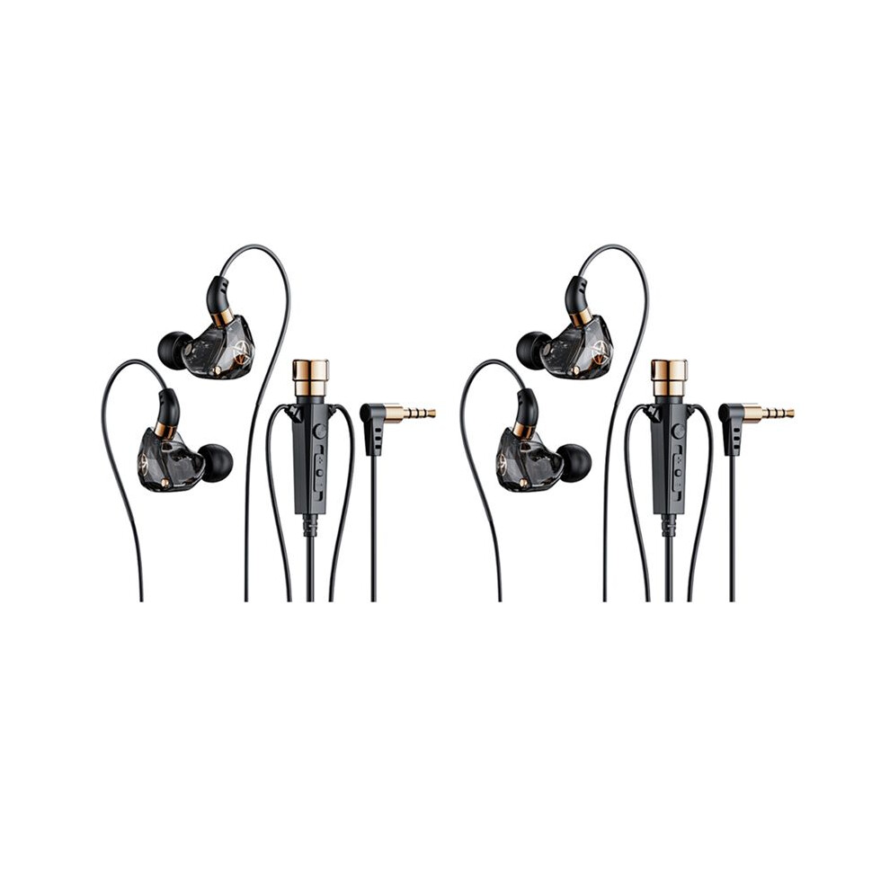 2X Hifi Wired Headphones With Microphone Noise-Cancelling Dynamic Earphones In Ear Earbuds Bass Headset (Black) Black 4711080872192