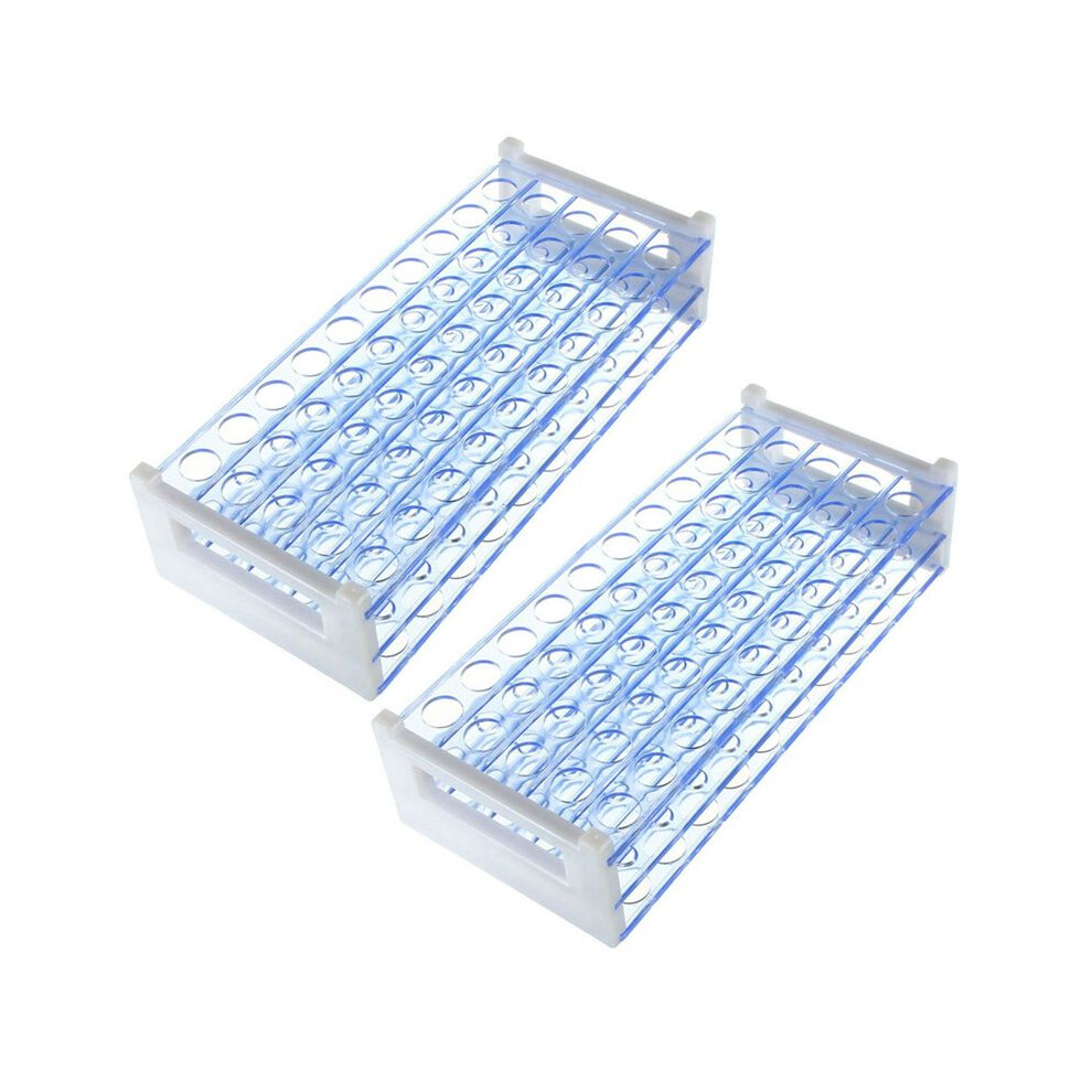 2X Plastic Test Tube Stand Bracket Rack For 12-13Mm Test Tubes 50 Hole Positions 6031418864056