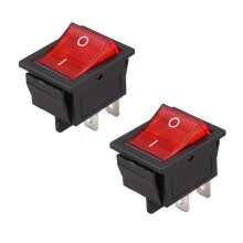 2X rosse Luci illuminato 4 Pin DPST  / OFF Interruttore a bilanciere 16A 20A 250V AC