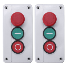 2X NC NOT-AUS NO Rot Gruen Momentan Push Knopf Schaltung-Station 600V 10A