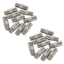 20Pcs Straight Metal F Type Female to TV PAL Male RF Connector Adapter
