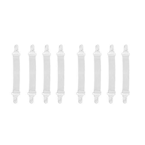 8 Pcs Home White Elastic Mattress Bed Sheet Grippers Clips