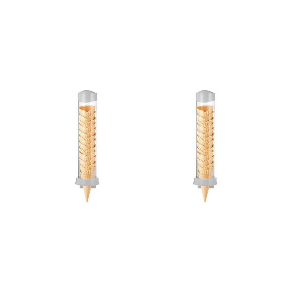 2X Ice Cone Dispenser Waffle Cone Holder Plastic Waffle Cone Storage Tube With Magnetic Plate Adhesive Plate Cream 4712401110382