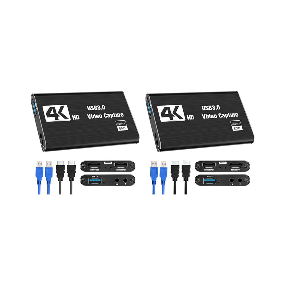 2X Video Capture Card, Capture Card For 4K 1080P 60Fps For Streaming Video Recording For Ps4/Dslr/Camera 6032703876372