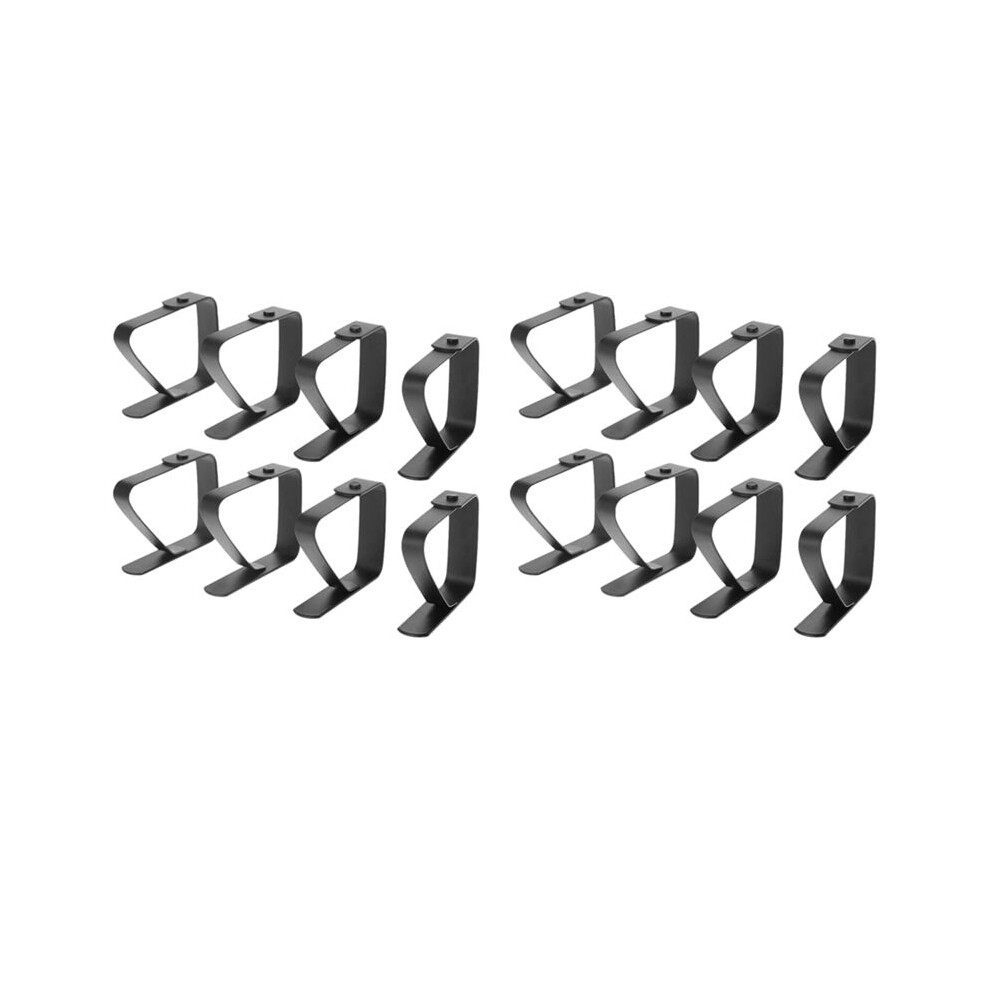 16 Pack Stainless Steel Tablecloth Clips Black Picnic Tablecloth Clips Adjustable Anti-Skid Fixed Clip 4711724380823