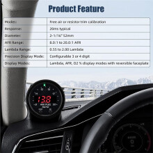 Wideband AFR Gauge Wideband O2 Air/Fuel Ratio Gauge Kit LSU 4.9 Oxygen Sensor AFR Gauge Meter