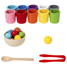 Wooden Toy Color Cups Matching Sorting Cognition Game Training Early Education Learning Educational Toys for Children