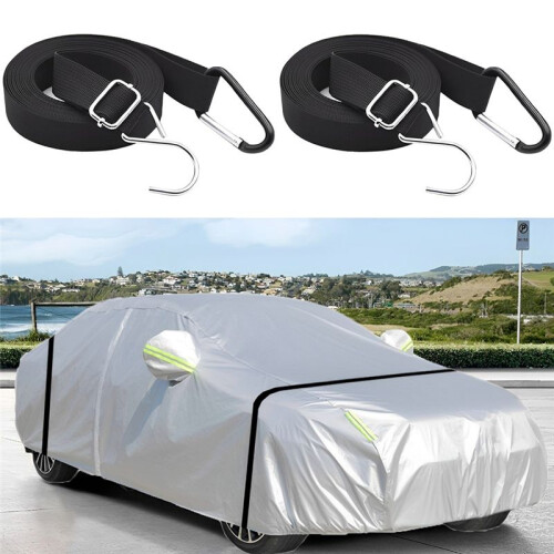 2Pcs Nylon Auto Cover Windproof Strap Adjustable Car Cover Secure Protector Rope 1