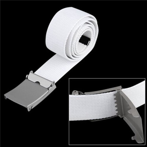 6X Canvas Cotton White Belt Belts Textile Ribbon Belt 2