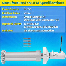 3310423.209B, 3310423.137B for A&E 9100 Series Awnings Torsion Assembly Right Power Patio RV Awning Motor White