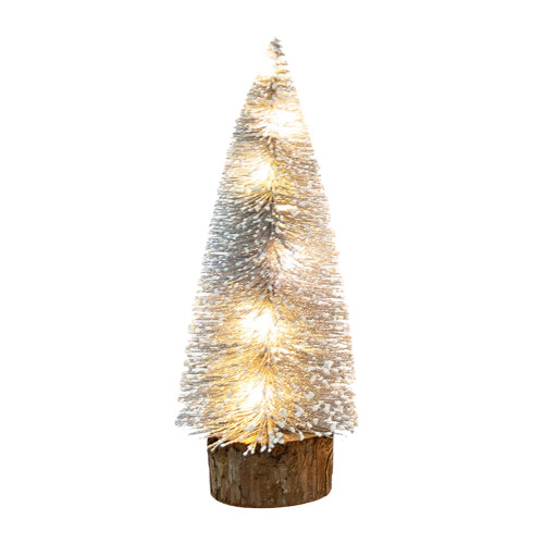 Mini LED Christmas Tree with Lights 25cm Silver Green Gold 1