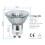 8 faretti alogeni GU10 da 35W e 2800K, luce bianca calda. 2