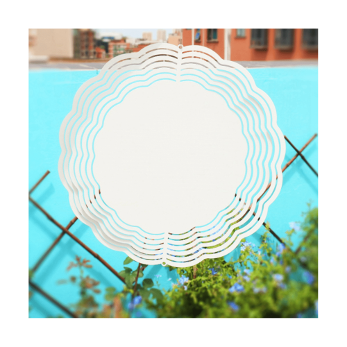 Metalen windgong 200x200mm wit modern design 1