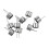 50 Pcs 2 Pin  MIC Capsule Electret Condenser Microphone Silver Tone Black 8