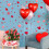 Valentinstag Herz-Fensteraufkleber, 4er-Pack 5