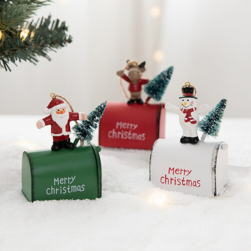 Weihnachtsbaumschmuck-Set – Bemalte Eisenanhänger (Alt 1