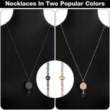 4 Pcs Retractable Badge Reel Lanyard with ID Holder Necklace Lanyard Badge Clip Chain Waterproof Holder - B