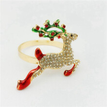 16Pcs Christmas Napkin Rings -Napkin Holder Rings for Holiday Christmas Table Decoration Elk Napkin Buckle