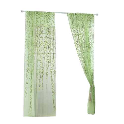 Transparent voile gardinpanel blomsterprint 100 tommer polyester 1