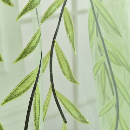 Transparent voile gardinpanel blomsterprint 100 tommer polyester 2