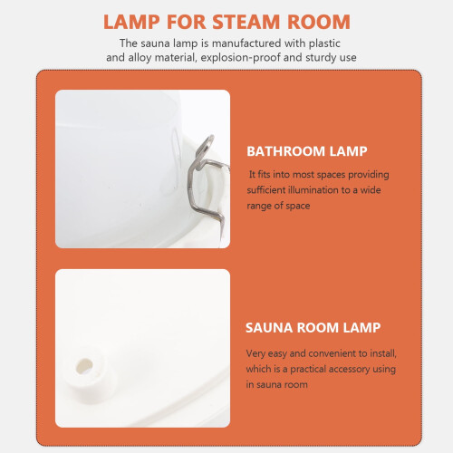 Sauna plafondlamp E27 hittebestendig wit 2