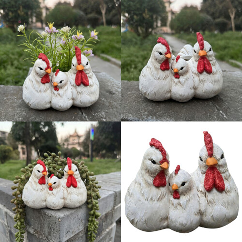 Delightful Farm Styles Chicken Planter Container Crafted From-1 1