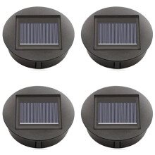 4 St Solcellslampsockel med LED-Lampa LED-Nattlampsockel IP44 Vattentät Gårdslampsockel för Utomhuscamping och Picknick