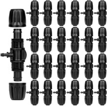 1/2 Tot 1/4 Druppelirrigatiefittingen, 25-Pack T-Stuk met Weerhaken 1/2 Inch Druppelirrigatieslang Naar 1/4 Inch Irrigatiebuisfitting