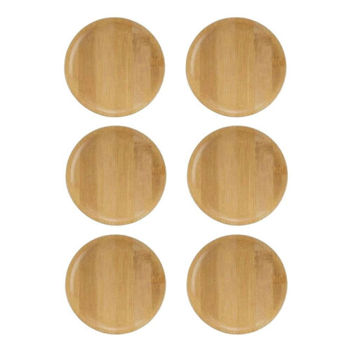 Topper de Vidro de Vinho de 6 Unidades, Topo de Charcutaria de Vidro de Vinho de 4 Polegadas Porta-Copos de Bambu para Copo de Vinho